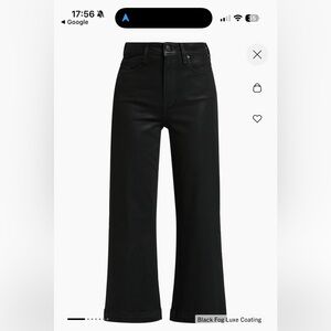 PAIGE Anessa Black Coated Denim Jeans size 26 NWT